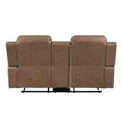 8347BRW-2 Double Reclining Love Seat with Center Console - 8347BRW-2