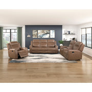 8347BRW-2 Double Reclining Love Seat with Center Console - 8347BRW-2