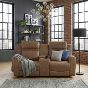 8347BRW-2 Double Reclining Love Seat with Center Console - 8347BRW-2