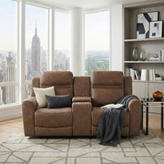 8347BRW-2 Double Reclining Love Seat with Center Console - 8347BRW-2