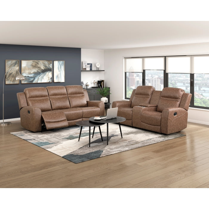 8347BRW-3 Double Reclining Sofa - 8347BRW-3