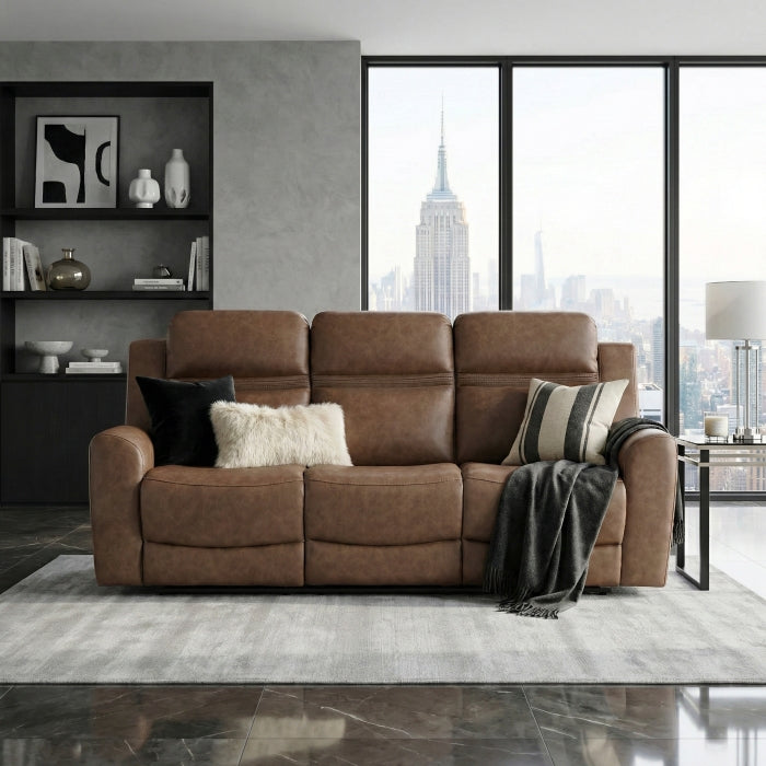 8347BRW-3 Double Reclining Sofa - 8347BRW-3