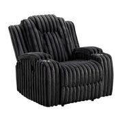 8348BLK-1 Reclining Chair with Cup Holders - 8348BLK-1