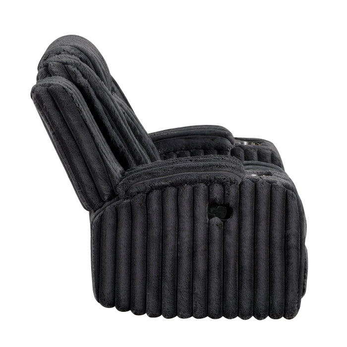8348BLK-1 Reclining Chair with Cup Holders - 8348BLK-1
