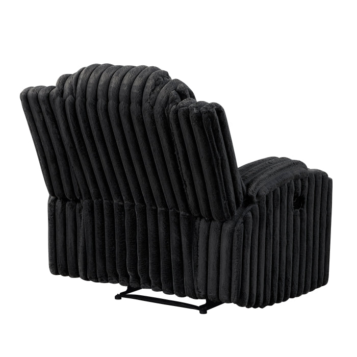 8348BLK-1 Reclining Chair with Cup Holders - 8348BLK-1