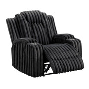 8348BLK-1 Reclining Chair with Cup Holders - 8348BLK-1