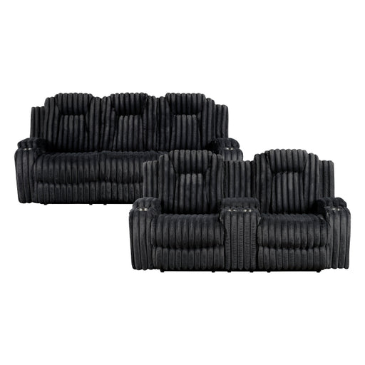8348BLK*2 2pc Set: Sofa, Love - 8348BLK*2