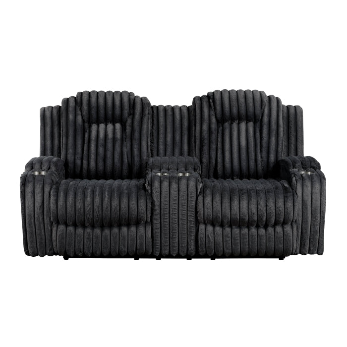 8348BLK*2 2pc Set: Sofa, Love - 8348BLK*2