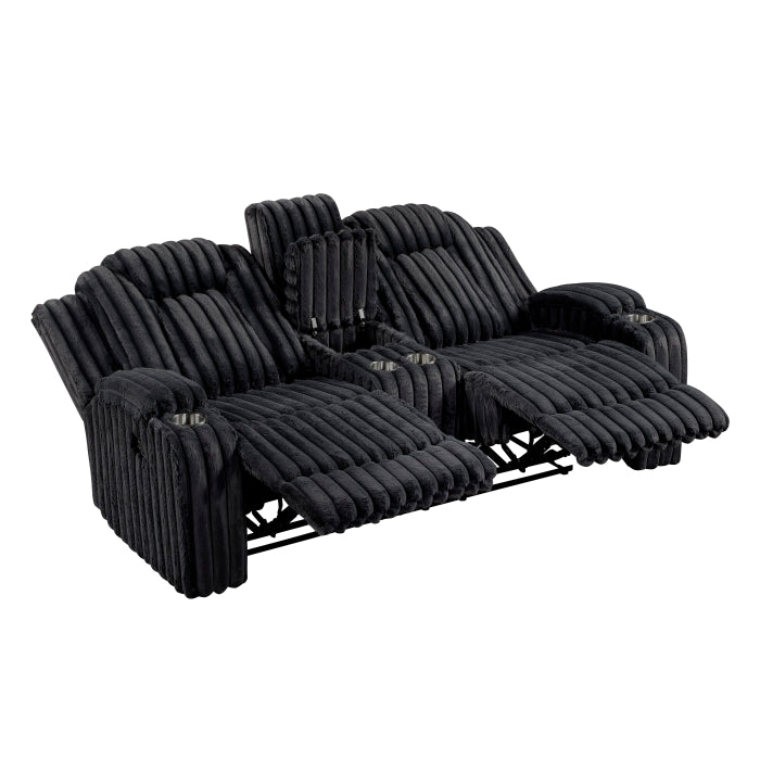 8348BLK*2 2pc Set: Sofa, Love - 8348BLK*2
