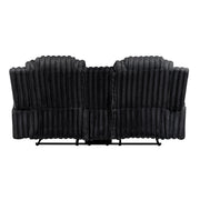 8348BLK-2 Double Reclining Love Seat with Center Console and Cup Holders - 8348BLK-2