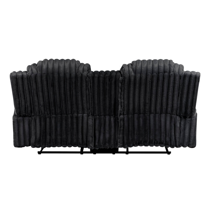 8348BLK-2 Double Reclining Love Seat with Center Console and Cup Holders - 8348BLK-2