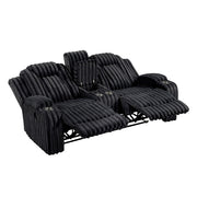 8348BLK-2 Double Reclining Love Seat with Center Console and Cup Holders - 8348BLK-2
