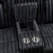 8348BLK-2 Double Reclining Love Seat with Center Console and Cup Holders - 8348BLK-2
