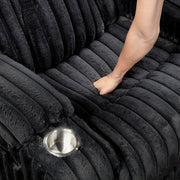 8348BLK-2 Double Reclining Love Seat with Center Console and Cup Holders - 8348BLK-2