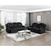 8348BLK-2 Double Reclining Love Seat with Center Console and Cup Holders - 8348BLK-2