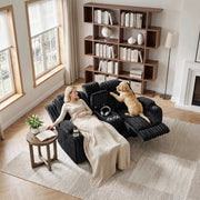 8348BLK-2 Double Reclining Love Seat with Center Console and Cup Holders - 8348BLK-2