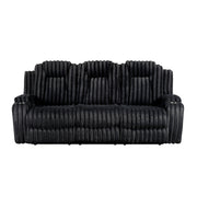 8348BLK-3 Double Reclining Sofa with Cup Holders - 8348BLK-3
