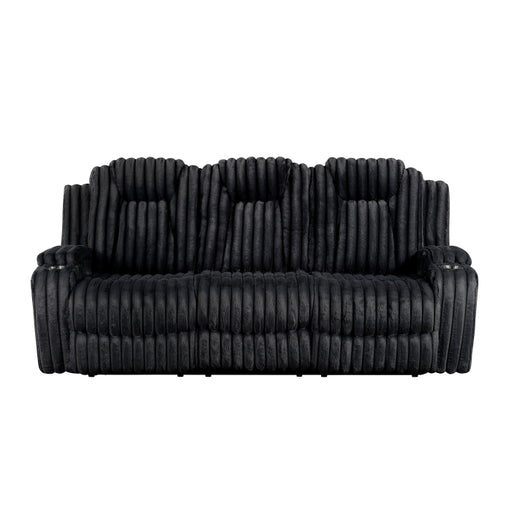8348BLK-3 Double Reclining Sofa with Cup Holders - 8348BLK-3