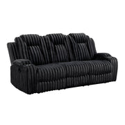 8348BLK-3 Double Reclining Sofa with Cup Holders - 8348BLK-3