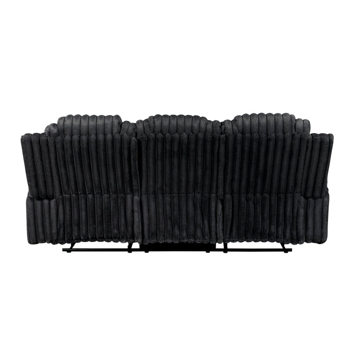 8348BLK-3 Double Reclining Sofa with Cup Holders - 8348BLK-3