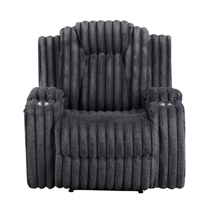 8348DGY-1 Reclining Chair with Cup Holders - 8348DGY-1