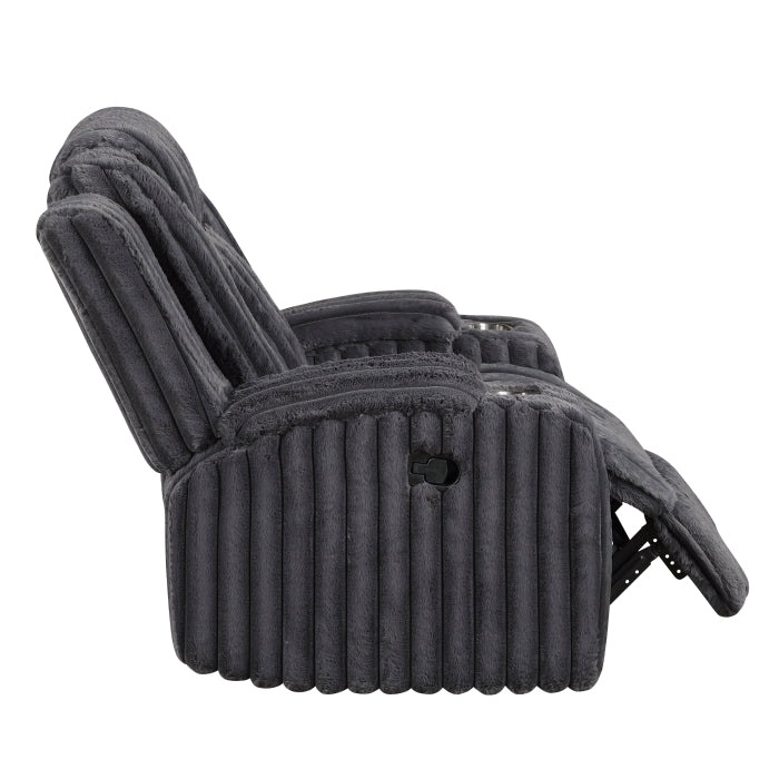 8348DGY-1 Reclining Chair with Cup Holders - 8348DGY-1
