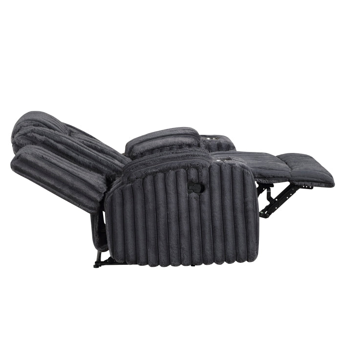 8348DGY-1 Reclining Chair with Cup Holders - 8348DGY-1
