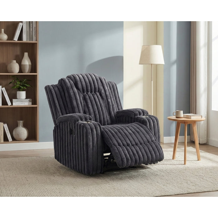 8348DGY-1 Reclining Chair with Cup Holders - 8348DGY-1