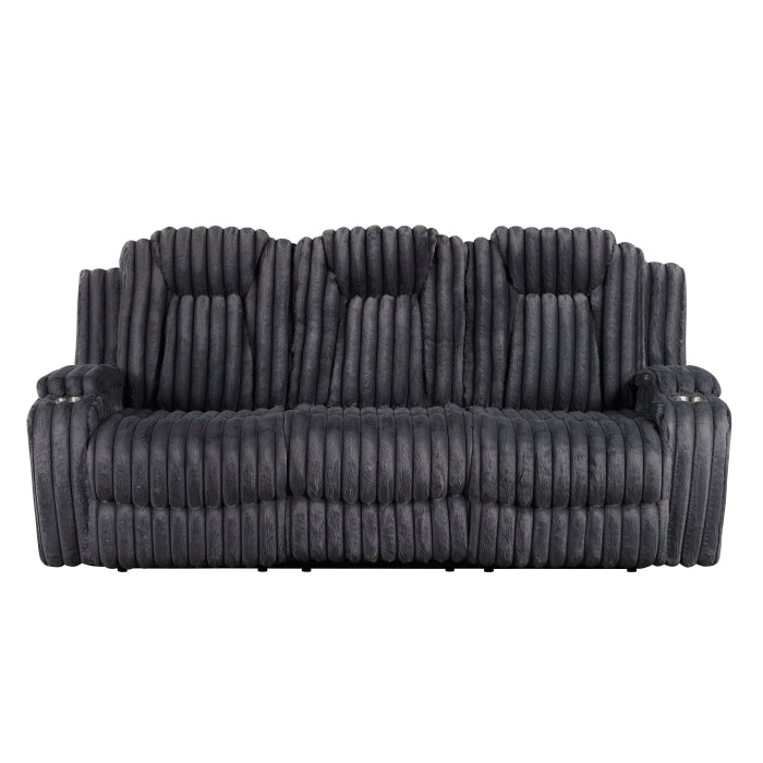 8348DGY*2 2pc Set: Sofa, Love - 8348DGY*2