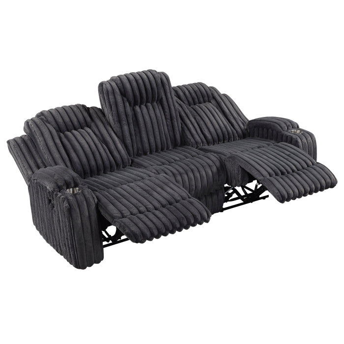 8348DGY*2 2pc Set: Sofa, Love - 8348DGY*2