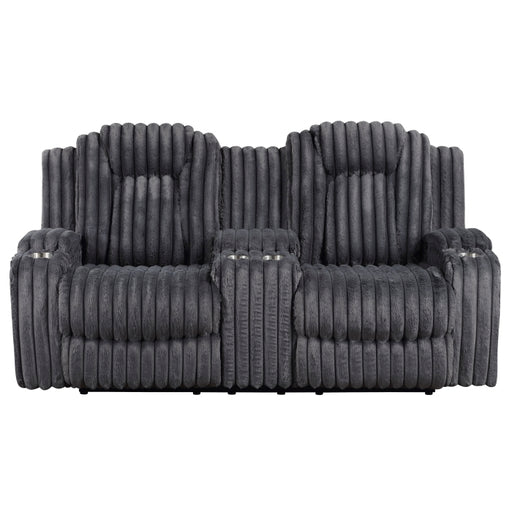 8348DGY-2 Double Reclining Love Seat with Center Console and Cup Holders - 8348DGY-2
