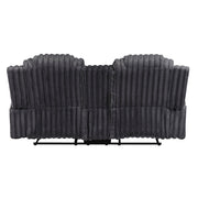 8348DGY-2 Double Reclining Love Seat with Center Console and Cup Holders - 8348DGY-2