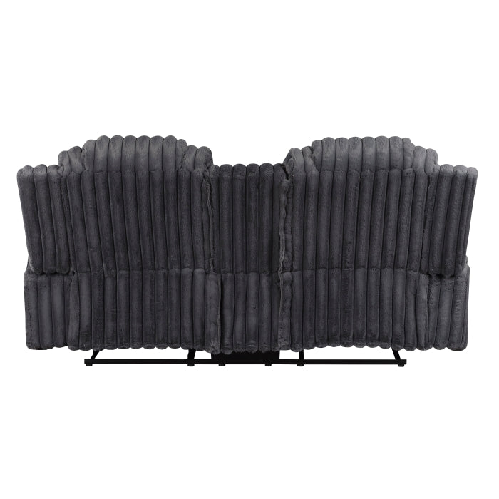 8348DGY-2 Double Reclining Love Seat with Center Console and Cup Holders - 8348DGY-2
