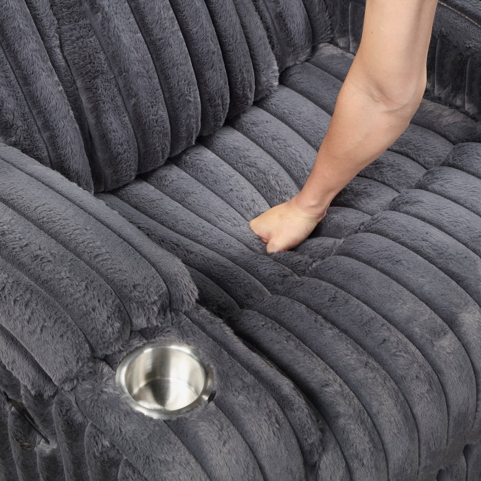 8348DGY-2 Double Reclining Love Seat with Center Console and Cup Holders - 8348DGY-2