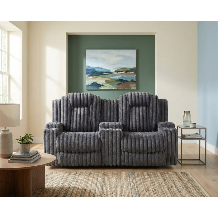 8348DGY-2 Double Reclining Love Seat with Center Console and Cup Holders - 8348DGY-2