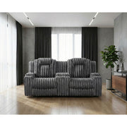 8348DGY-2 Double Reclining Love Seat with Center Console and Cup Holders - 8348DGY-2