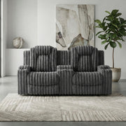 8348DGY-2 Double Reclining Love Seat with Center Console and Cup Holders - 8348DGY-2