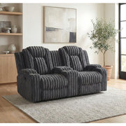 8348DGY-2 Double Reclining Love Seat with Center Console and Cup Holders - 8348DGY-2