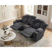 8348DGY-2 Double Reclining Love Seat with Center Console and Cup Holders - 8348DGY-2