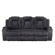 8348DGY-3 Double Reclining Sofa with Cup Holders - 8348DGY-3