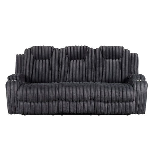 8348DGY-3 Double Reclining Sofa with Cup Holders - 8348DGY-3
