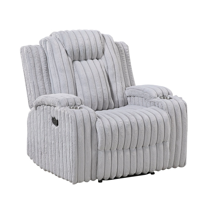 8348GRY-1 Reclining Chair with Cup Holders - 8348GRY-1