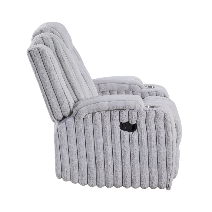 8348GRY-1 Reclining Chair with Cup Holders - 8348GRY-1