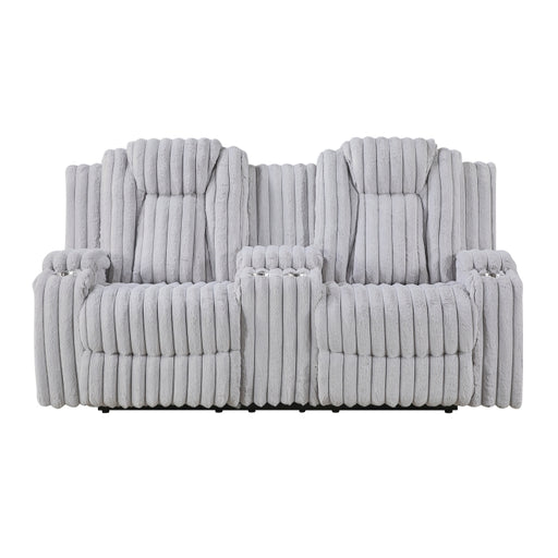 8348GRY-2 Double Reclining Love Seat with Center Console and Cup Holders - 8348GRY-2