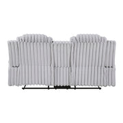 8348GRY-2 Double Reclining Love Seat with Center Console and Cup Holders - 8348GRY-2