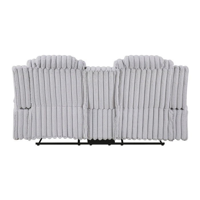 8348GRY-2 Double Reclining Love Seat with Center Console and Cup Holders - 8348GRY-2