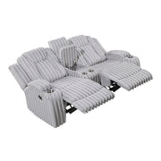 8348GRY-2 Double Reclining Love Seat with Center Console and Cup Holders - 8348GRY-2