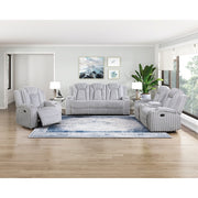 8348GRY-2 Double Reclining Love Seat with Center Console and Cup Holders - 8348GRY-2