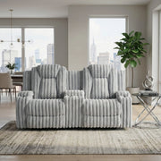 8348GRY-2 Double Reclining Love Seat with Center Console and Cup Holders - 8348GRY-2
