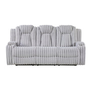 8348GRY-3 Double Reclining Sofa with Cup Holders - 8348GRY-3